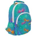 Non Seamless Pattern Blues Bright Rounded Multi Pocket Backpack View2