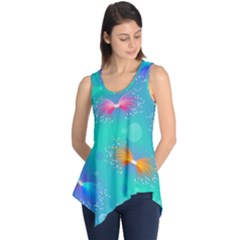 Non Seamless Pattern Blues Bright Sleeveless Tunic by Ravend