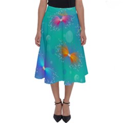 Non Seamless Pattern Blues Bright Perfect Length Midi Skirt by Ravend