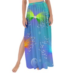 Non Seamless Pattern Blues Bright Maxi Chiffon Tie-up Sarong by Ravend