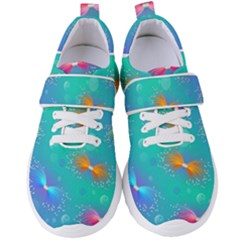 Non Seamless Pattern Blues Bright Women s Velcro Strap Shoes