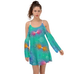 Non Seamless Pattern Blues Bright Boho Dress by Ravend