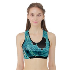 Fractal Abstract Background Sports Bra With Border by Ravend