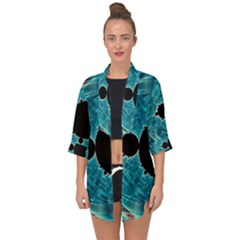 Fractal Abstract Background Open Front Chiffon Kimono by Ravend