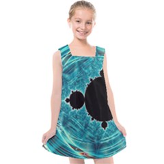 Fractal Abstract Background Kids  Cross Back Dress by Ravend