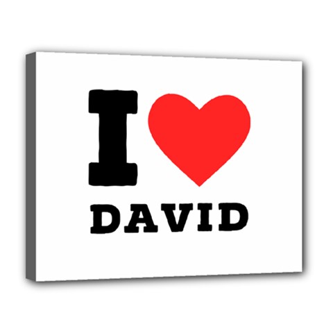 I Love David Canvas 14  X 11  (stretched) by ilovewhateva