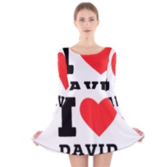 I Love David Long Sleeve Velvet Skater Dress by ilovewhateva