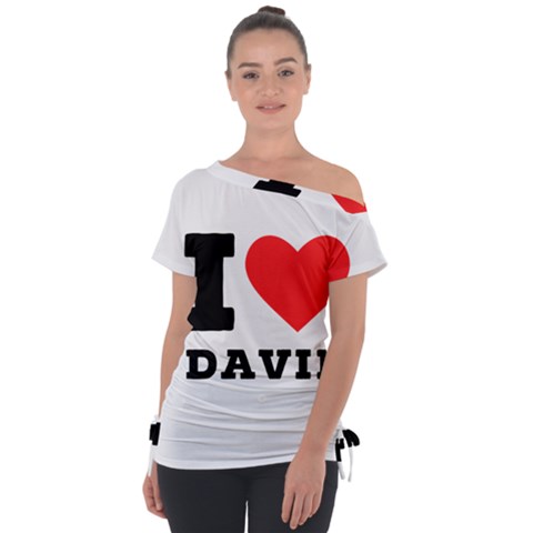 I Love David Off Shoulder Tie-up Tee by ilovewhateva