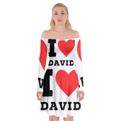 I Love David Off Shoulder Skater Dress by ilovewhateva