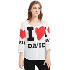 I Love David Chiffon Quarter Sleeve Blouse by ilovewhateva