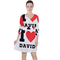 I Love David Quarter Sleeve Ruffle Waist Dress by ilovewhateva