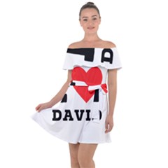 I Love David Off Shoulder Velour Dress by ilovewhateva