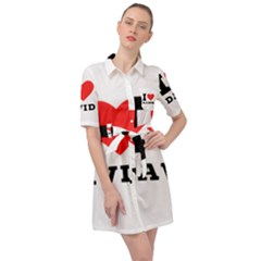 I Love David Belted Shirt Dress by ilovewhateva