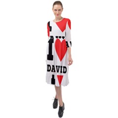 I Love David Ruffle End Midi Chiffon Dress by ilovewhateva