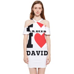 I Love David Shoulder Frill Bodycon Summer Dress by ilovewhateva