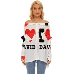 I Love David Off Shoulder Chiffon Pocket Shirt by ilovewhateva