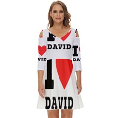 I Love David Shoulder Cut Out Zip Up Dress by ilovewhateva