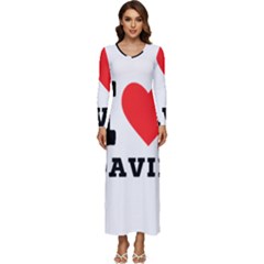 I Love David Long Sleeve Longline Maxi Dress by ilovewhateva