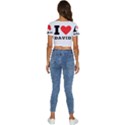 I love david Short Sleeve Square Neckline Crop Top  View4