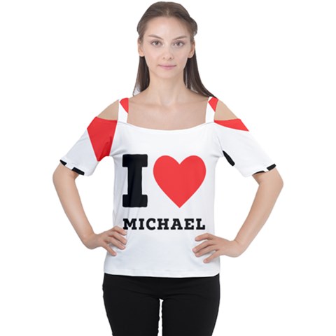 I Love Michael Cutout Shoulder Tee by ilovewhateva