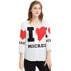 I Love Michael Chiffon Quarter Sleeve Blouse by ilovewhateva