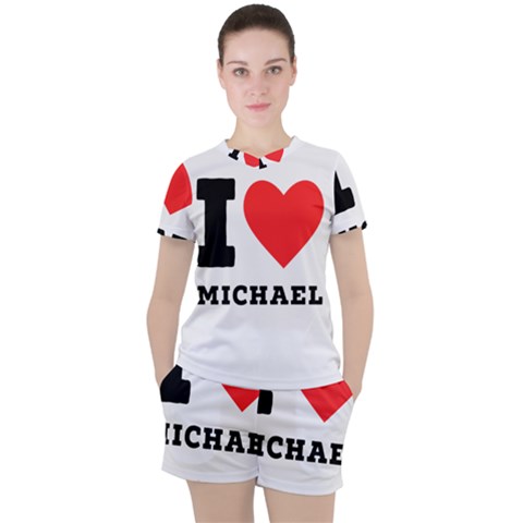 I Love Michael Women s Tee And Shorts Set by ilovewhateva