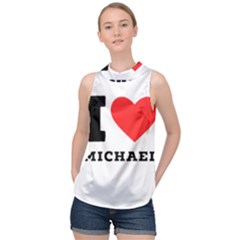 I Love Michael High Neck Satin Top by ilovewhateva