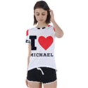 I love michael Short Sleeve Open Back Tee View1