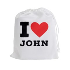 I Love John Drawstring Pouch (2xl) by ilovewhateva