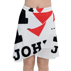 I Love John Chiffon Wrap Front Skirt by ilovewhateva