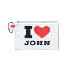 I Love John Canvas Cosmetic Bag (small) by ilovewhateva