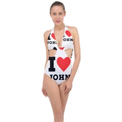 I Love John Halter Front Plunge Swimsuit by ilovewhateva