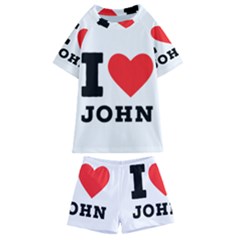 I Love John Kids  Swim Tee And Shorts Set by ilovewhateva