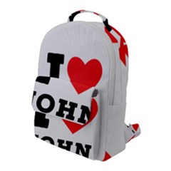 I Love John Flap Pocket Backpack (large) by ilovewhateva