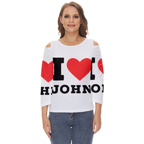 I Love John Cut Out Wide Sleeve Top by ilovewhateva