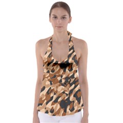 Abstract Camouflage Pattern Babydoll Tankini Top by Jack14