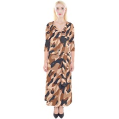 Abstract Camouflage Pattern Quarter Sleeve Wrap Maxi Dress by Jack14