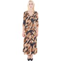 Abstract Camouflage Pattern Quarter Sleeve Wrap Maxi Dress View1