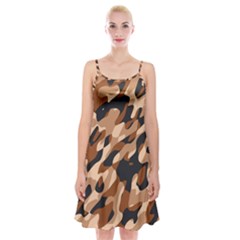 Abstract Camouflage Pattern Spaghetti Strap Velvet Dress by Jack14