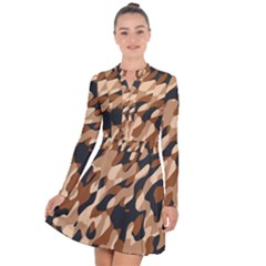 Abstract Camouflage Pattern Long Sleeve Panel Dress by Jack14