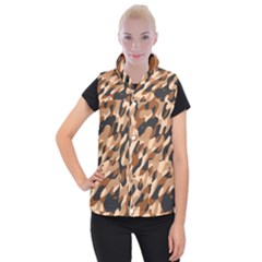 Abstract Camouflage Pattern Women s Button Up Vest by Jack14