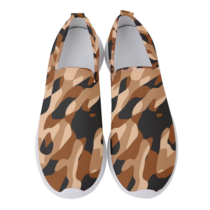 Abstract Camouflage Pattern Women s Slip On Sneakers