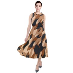 Abstract Camouflage Pattern Round Neck Boho Dress by Jack14