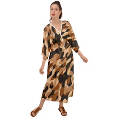 Abstract Camouflage Pattern Grecian Style  Maxi Dress by Jack14