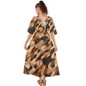 Abstract Camouflage Pattern Kimono Sleeve Boho Dress View2