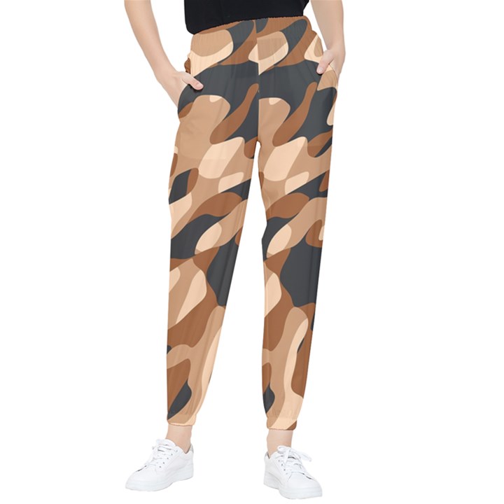 Abstract Camouflage Pattern Women s Tapered Pants