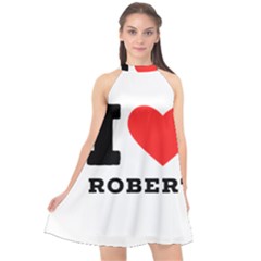 I Love Robert Halter Neckline Chiffon Dress  by ilovewhateva