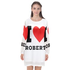 I Love Robert Long Sleeve Chiffon Shift Dress  by ilovewhateva