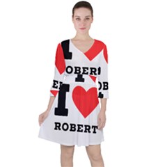 I Love Robert Quarter Sleeve Ruffle Waist Dress by ilovewhateva