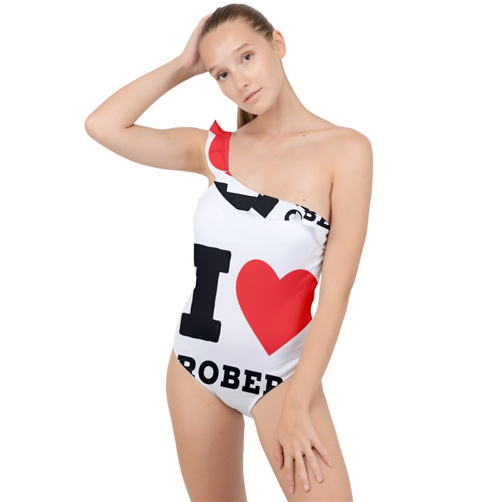 I love robert Frilly One Shoulder Swimsuit